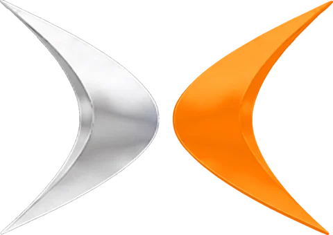 ELUX AXIS mark: a silver blade and an orange blade forming an X