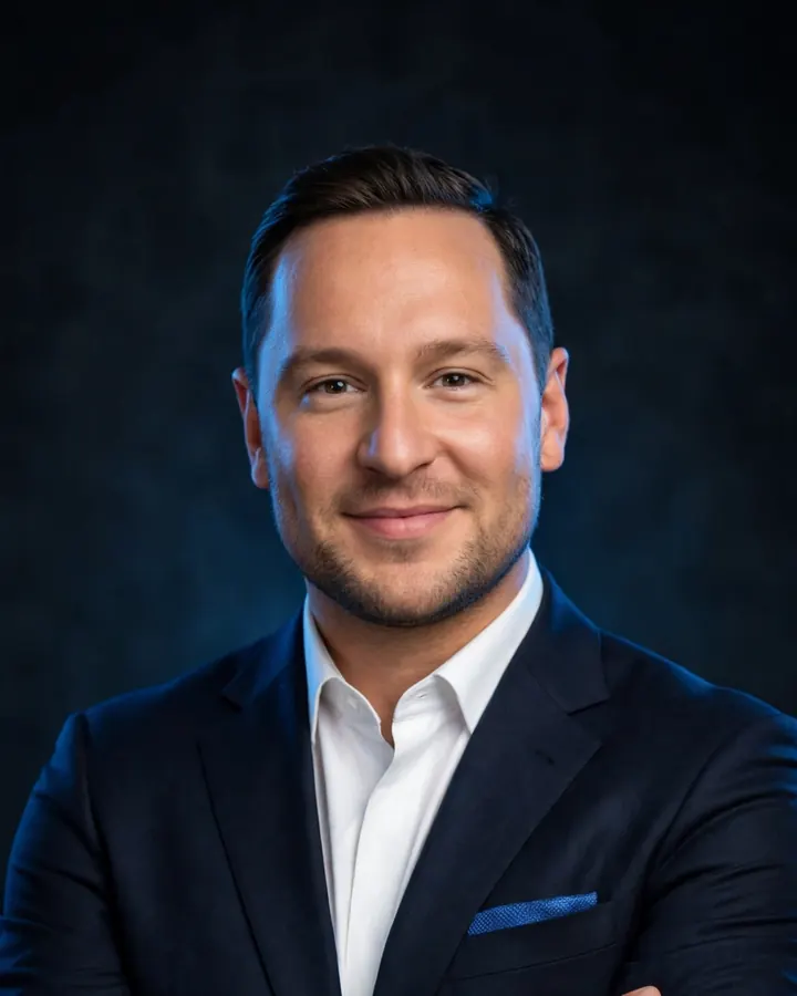 Portrait of Mitchell St Amant, founder of ELUX Automotive